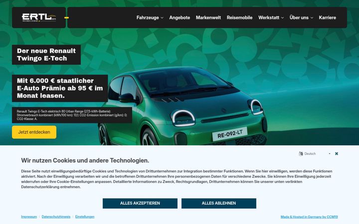 Екранна снимка на ertl-gruppe.de