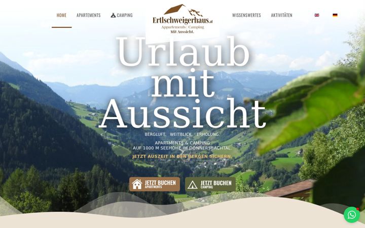 Captura de ecrã de ertlschweigerhaus.at