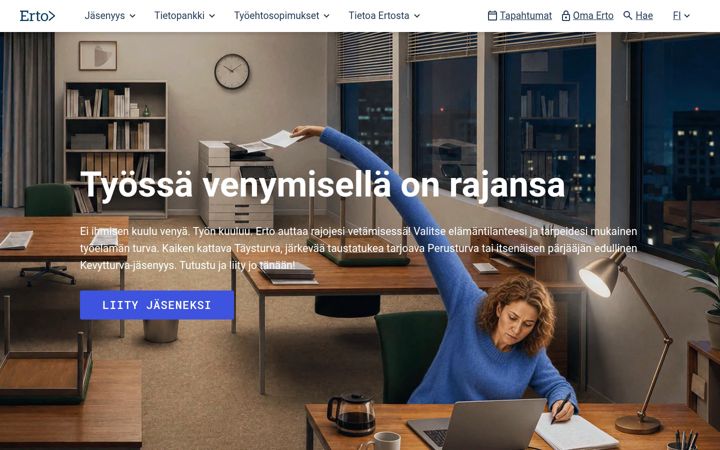 Екранна снимка на erto.fi