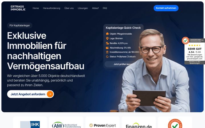 Екранна снимка на ertragsimmobilie.de