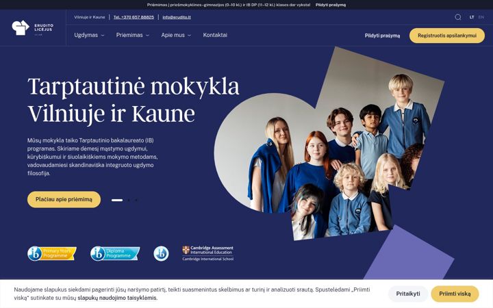 Skærmbillede af erudito.lt