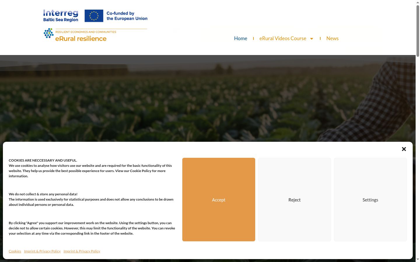 Screenshot of the consent banner shown before any interaction
