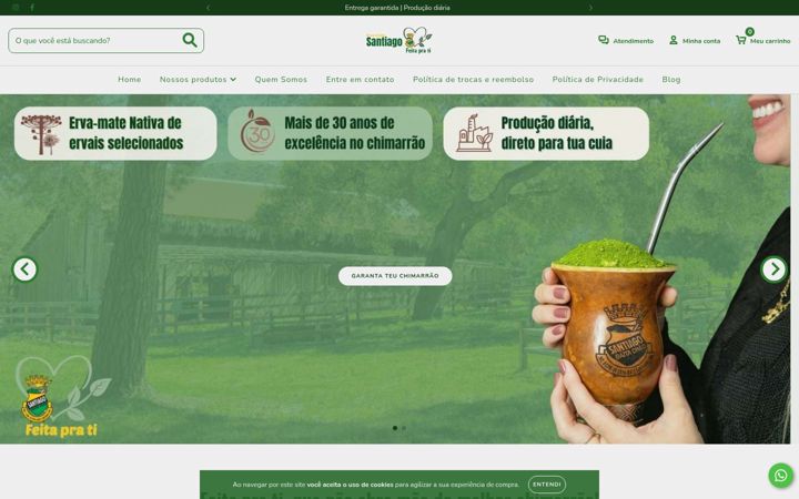 Captura de pantalla de ervamatesantiago.com.br