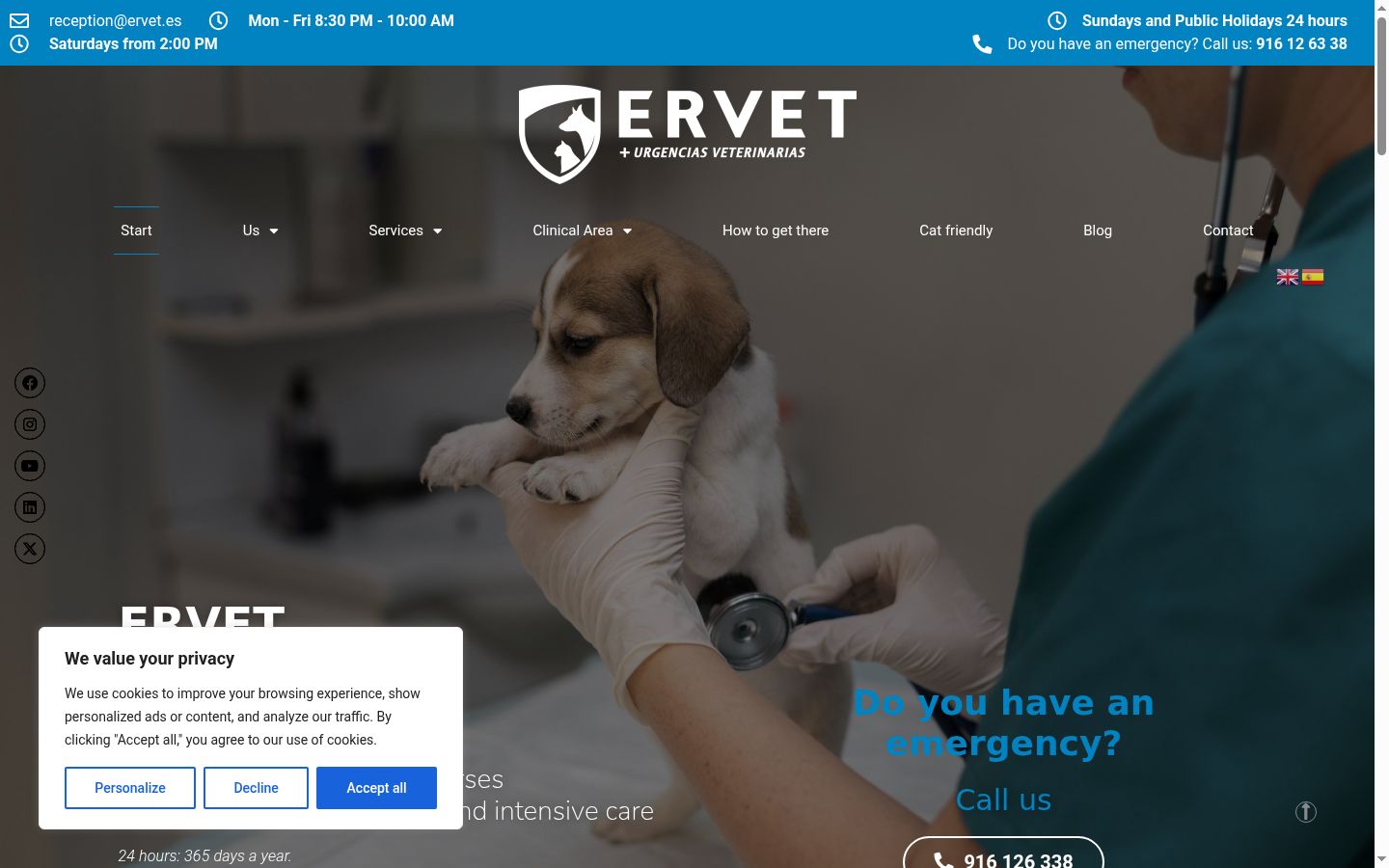 Screenshot of the consent banner shown before any interaction