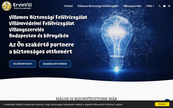 Kuvakaappaus sivustosta ervinvill.hu