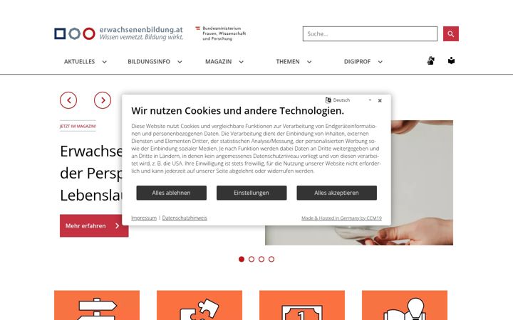 Screenshot of erwachsenenbildung.at