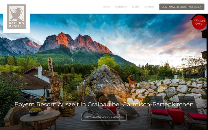 Екранна снимка на erwachsenenhotel-garmisch.de