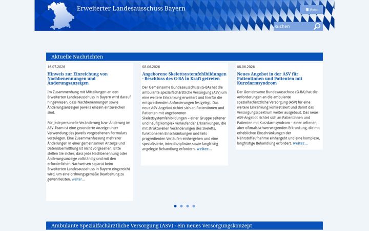Екранна снимка на erweiterter-landesausschuss-bayern.de