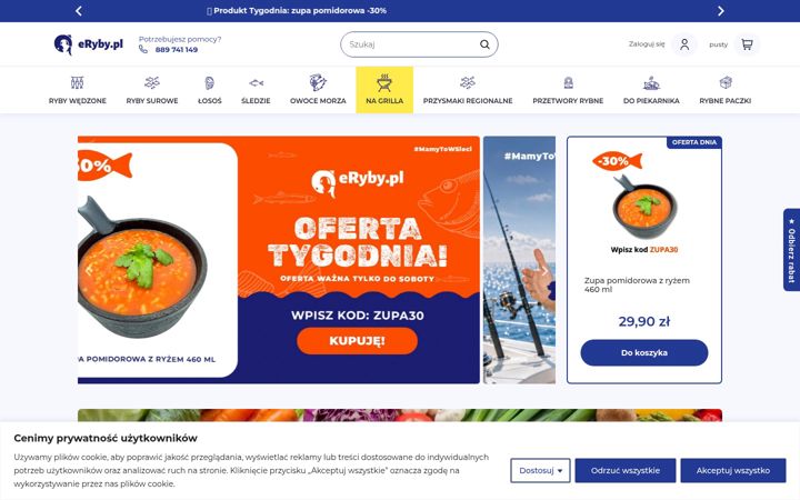 Captura de ecrã de eryby.pl
