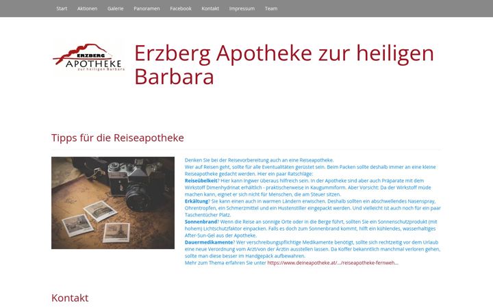 Captura de ecrã de erzberg-apotheke.at