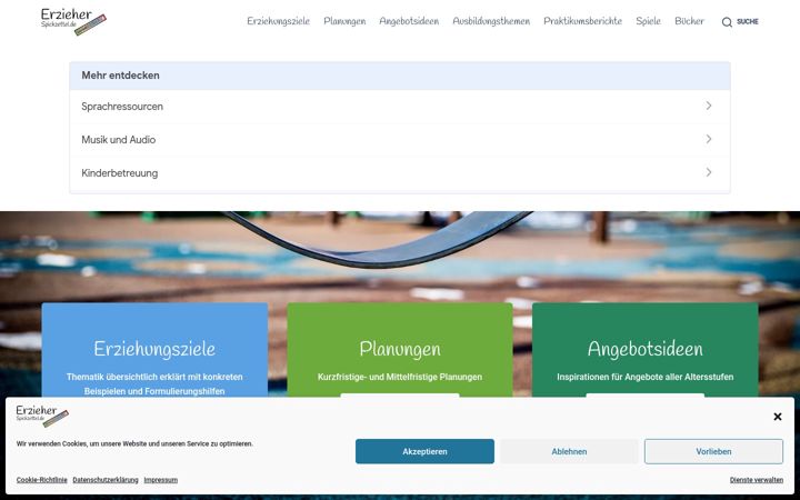 Képernyőkép: erzieherspickzettel.de