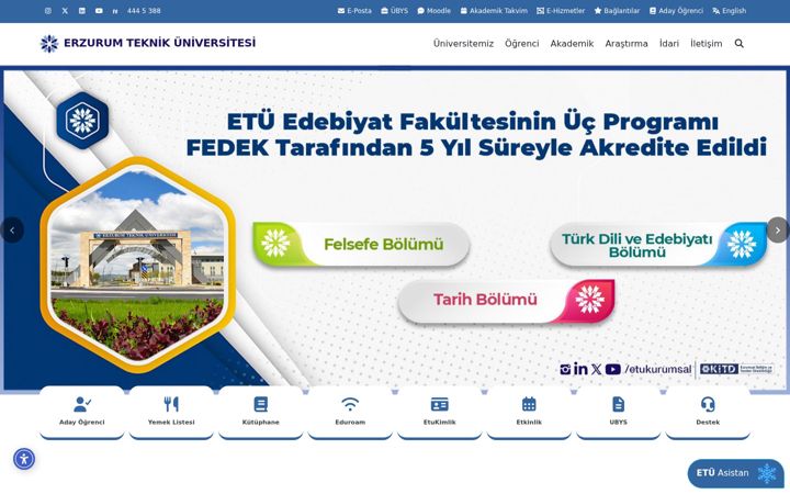 Screenshot of erzurum.edu.tr