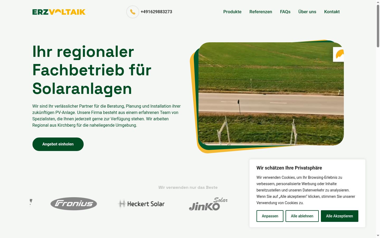 Skärmbild av samtyckesbannern som visades före någon interaktion