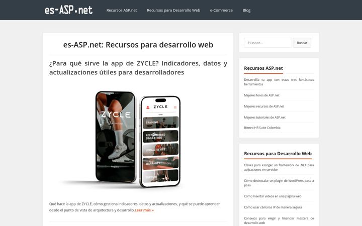 Snímek obrazovky es-asp.net