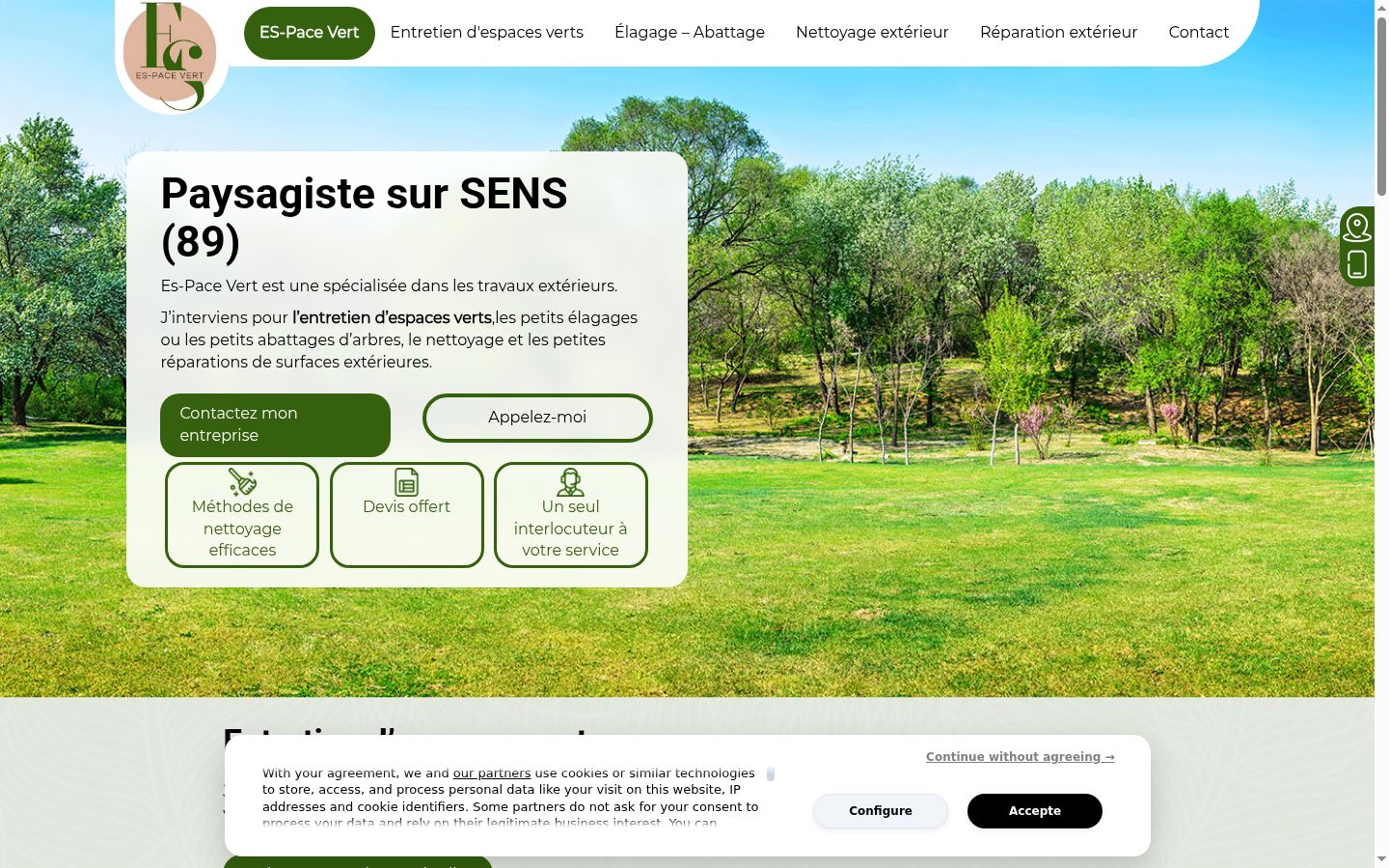 Screenshot del banner di consenso mostrato prima di qualsiasi interazione