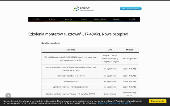 Captura de ecrã de es-perfekt.pl