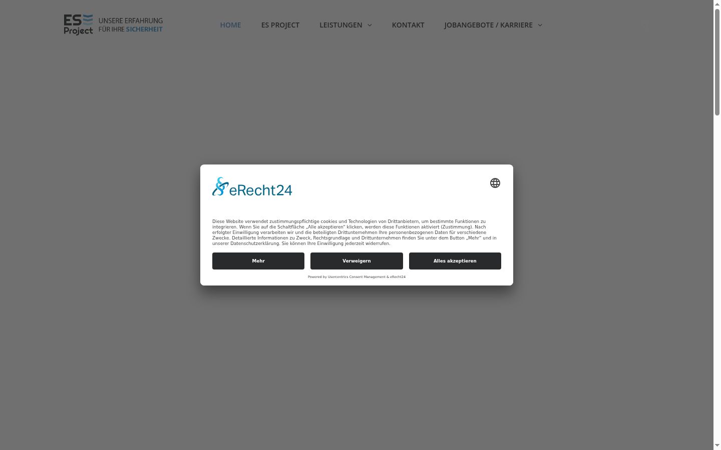 Screenshot of the consent banner shown before any interaction