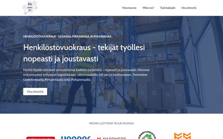 Екранна снимка на es-rent.fi