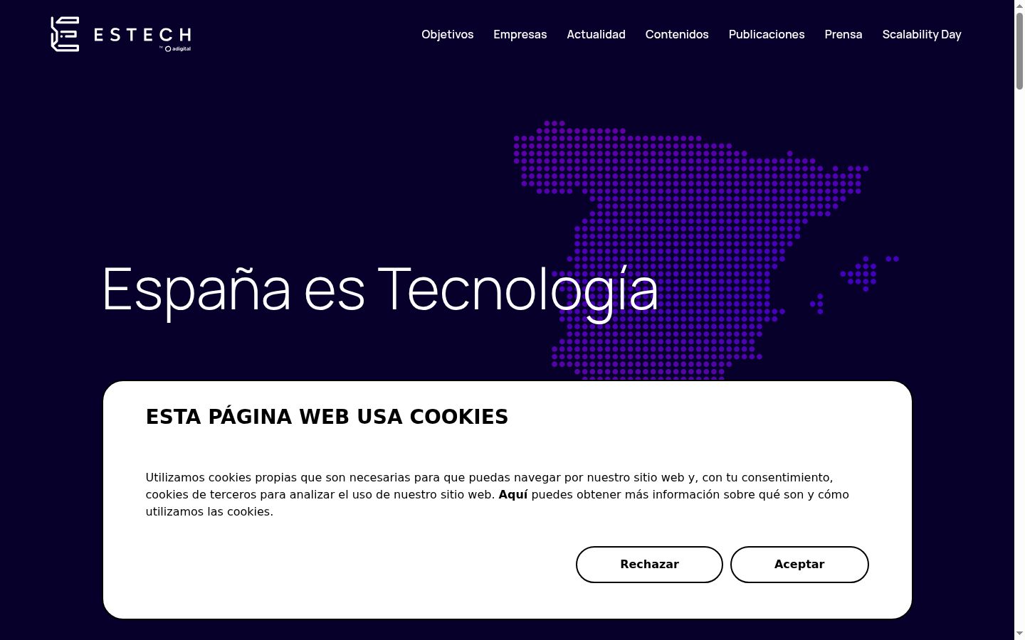 Screenshot del banner di consenso mostrato prima di qualsiasi interazione