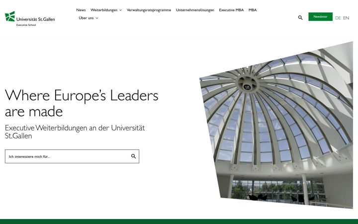 Snimka zaslona za es.unisg.ch