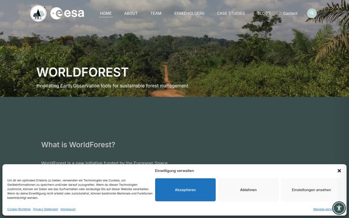 Screenshot stránky esa-worldforest.org