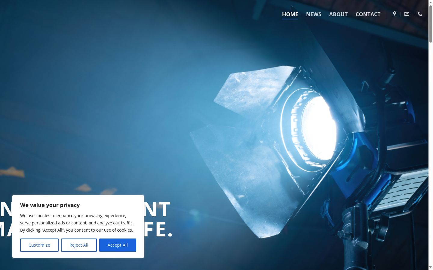 Screenshot of the consent banner shown before any interaction