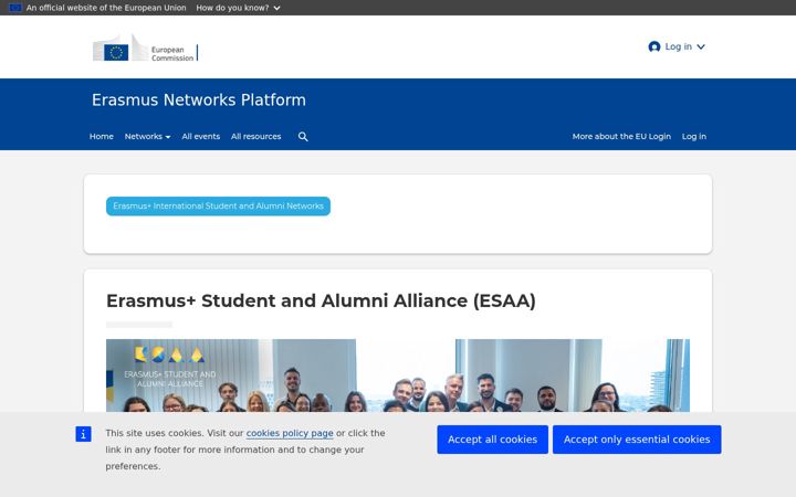 Screenshot stránky esaa-eu.org