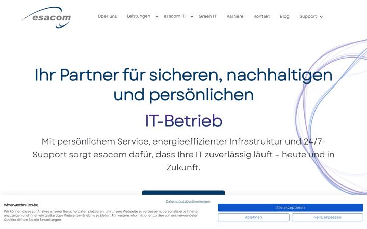 Screenshot von esacom.de