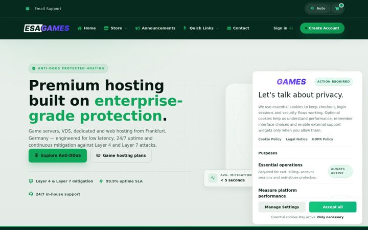 Screenshot of esagames.ro