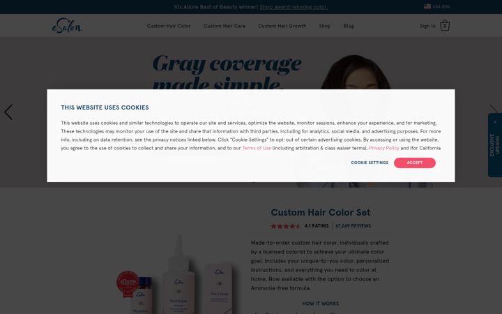 Ekraanipilt saidist esalon.com