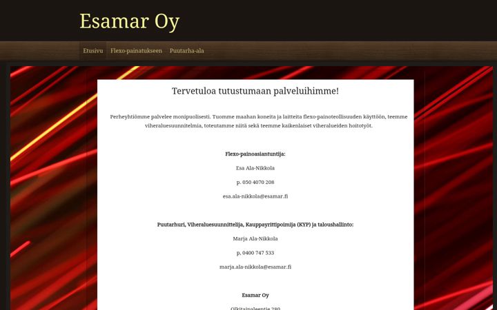 Екранна снимка на esamar.fi