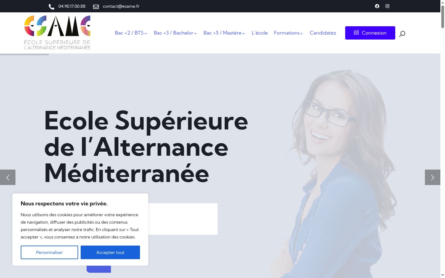 Screenshot del banner di consenso mostrato prima di qualsiasi interazione