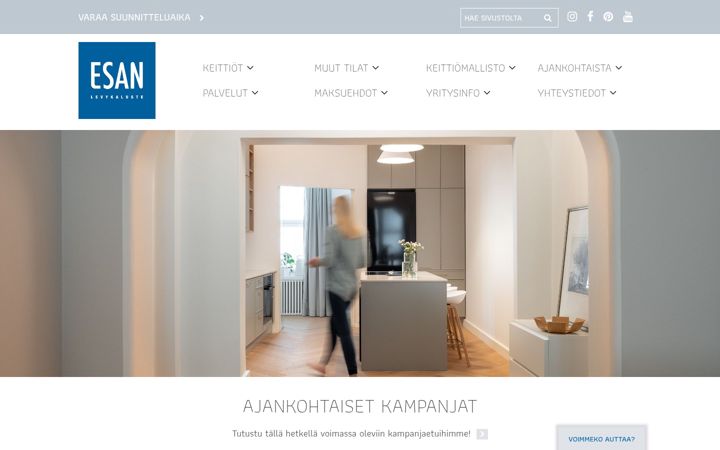 Екранна снимка на esanlevykaluste.fi