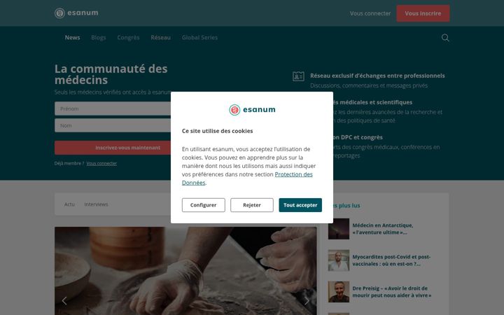 Skærmbillede af esanum.fr