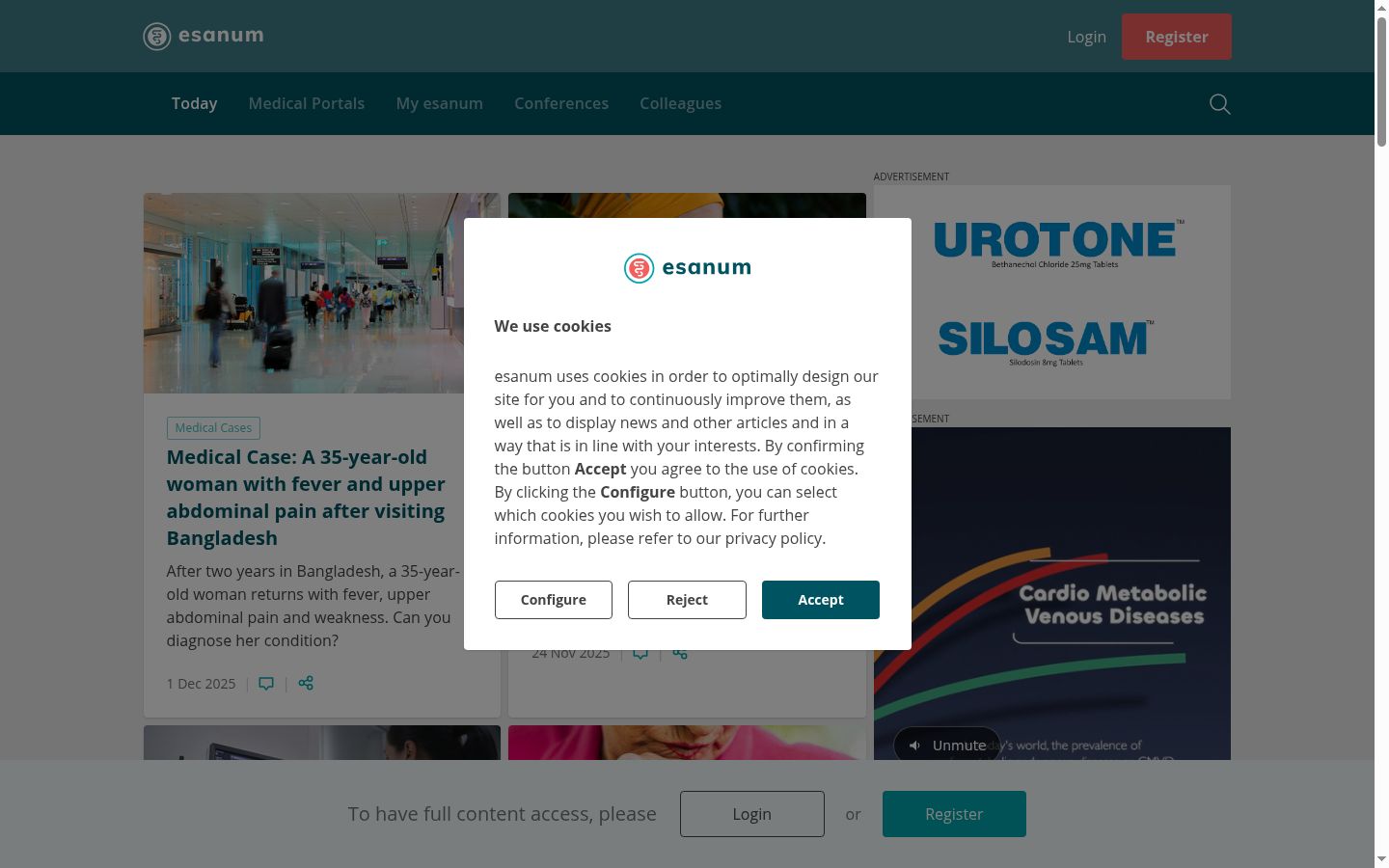 Screenshot of the consent banner shown before any interaction