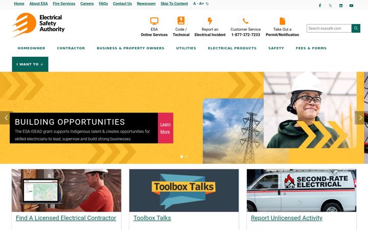 Screenshot of esasafe.com