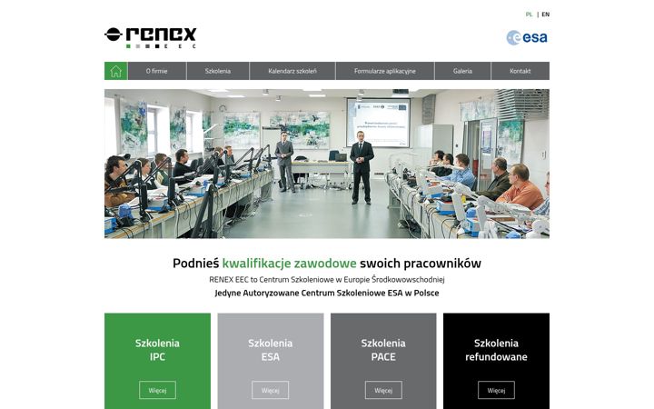 Captura de ecrã de esatraining.pl