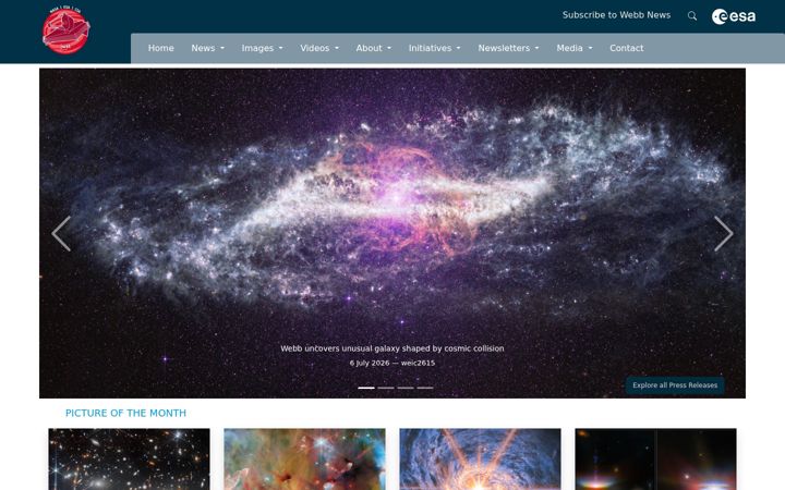 Screenshot of esawebb.org
