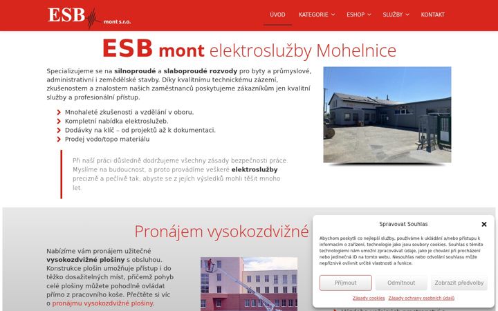 Snímek obrazovky esb-mohelnice.cz
