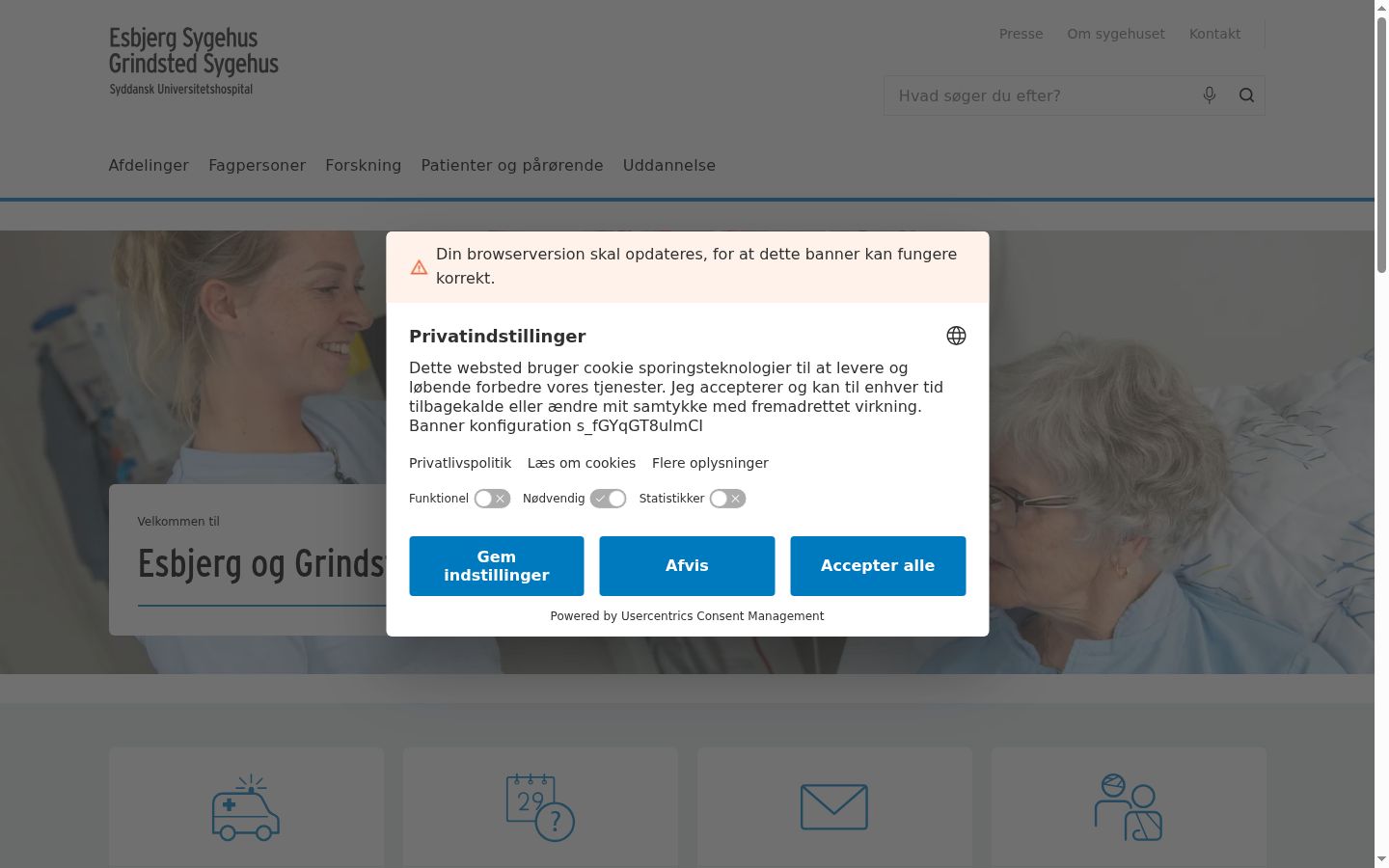 Capture d'écran de la bannière de consentement affichée avant toute interaction