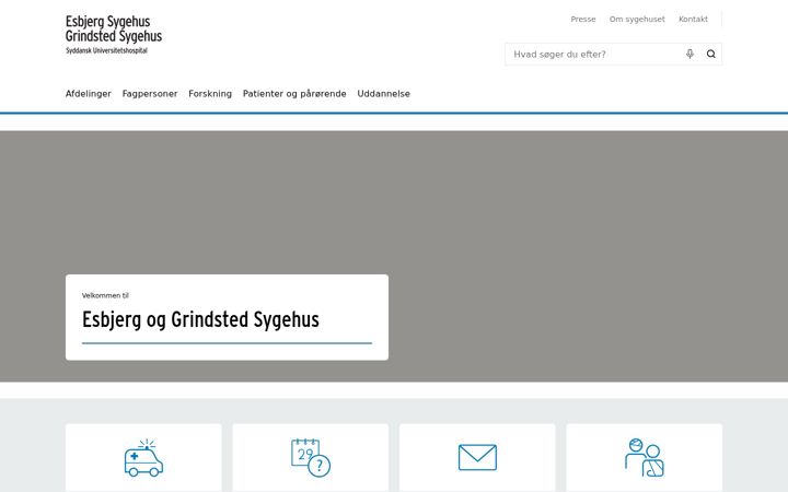Screenshot stránky esbjerggrindstedsygehus.dk