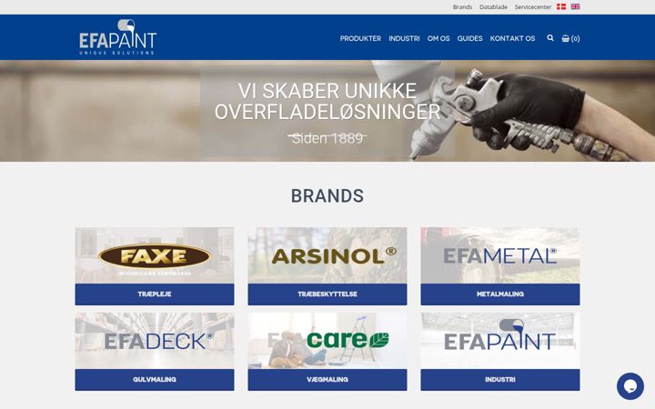 Screenshot stránky esbjergpaints.dk