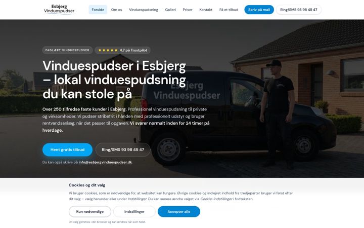 Screenshot stránky esbjergvinduespudser.dk