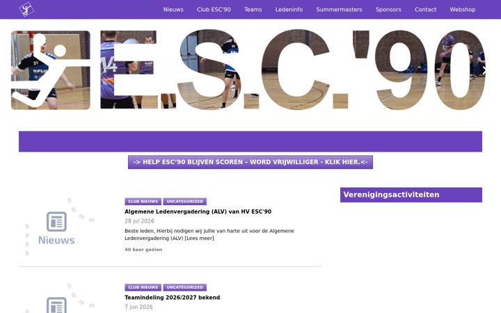 Captură de ecran a esc90.nl