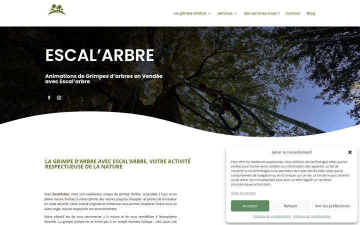 Snímek obrazovky escalarbre-vendee.fr