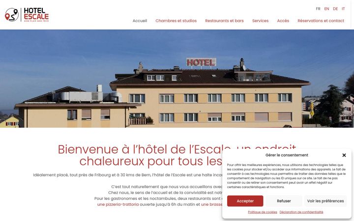 Snimka zaslona za escale-hotel.ch