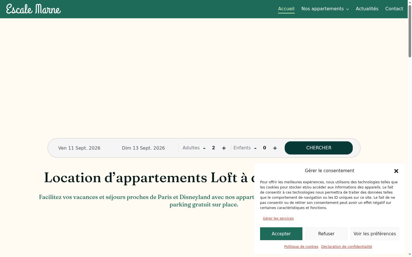 Screenshot des Einwilligungsbanners vor jeglicher Interaktion