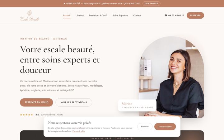 Snímek obrazovky escalebeaute-juvignac.fr