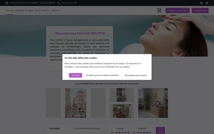 Screenshot von escalesbienetre.fr