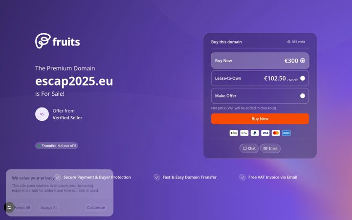 Captură de ecran a escap2025.eu